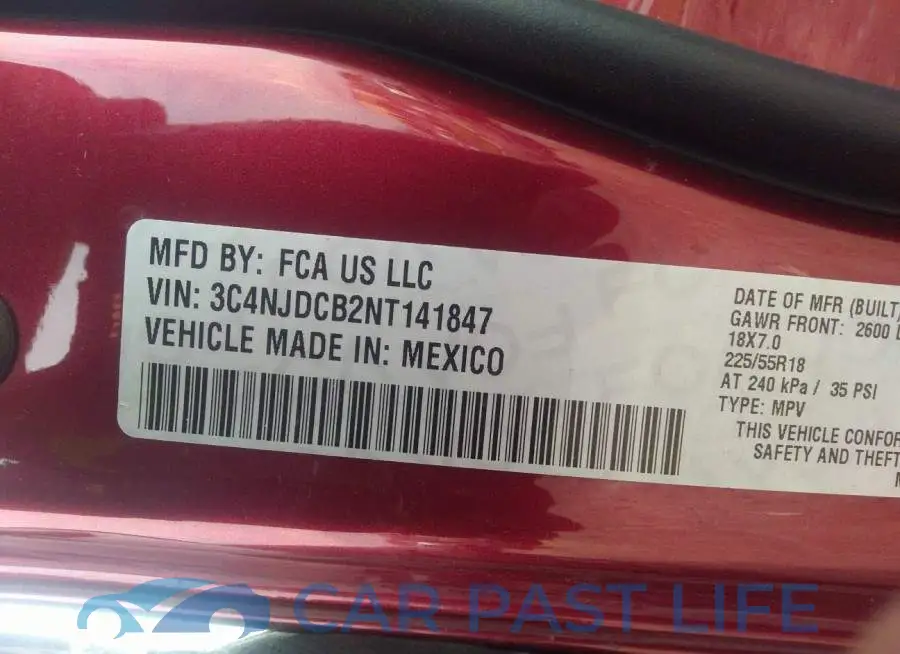 3C4NJDCB2NT141847# 9