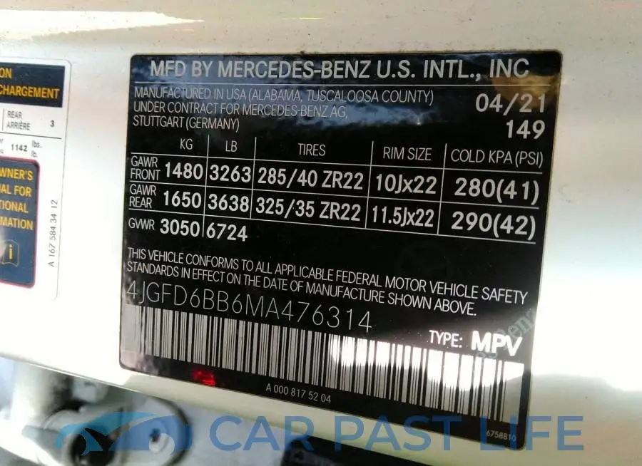 4JGFD6BB6MA476314# 9