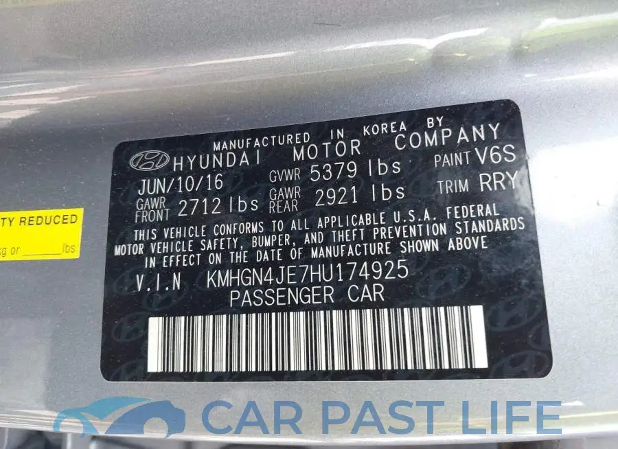 KMHGN4JE7HU174925# 9