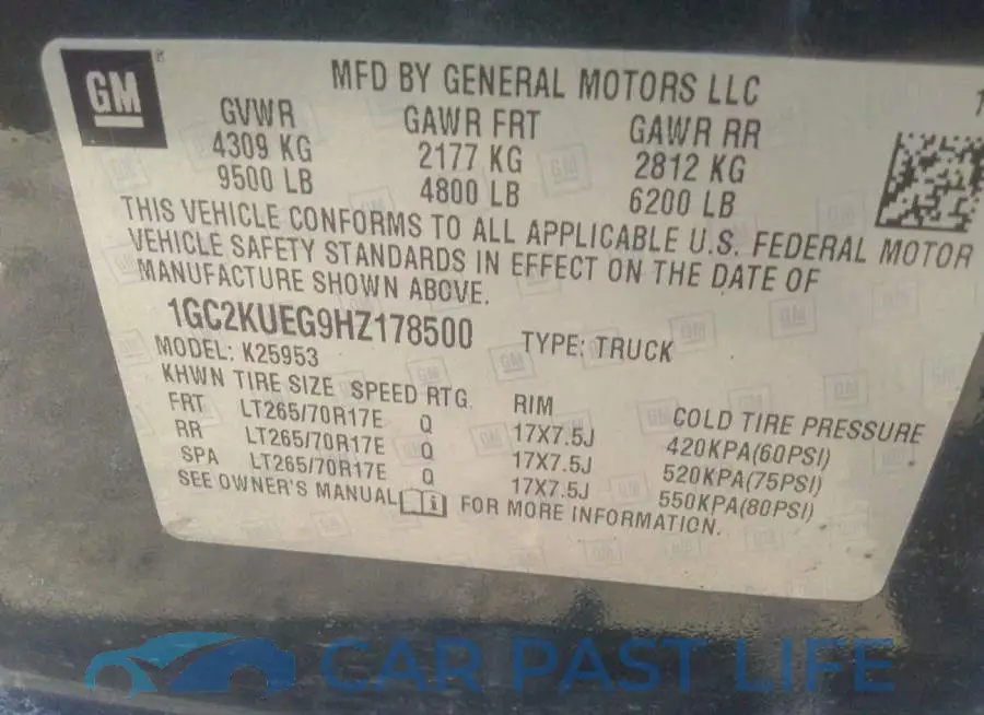 1GC2KUEG9HZ178500# 9