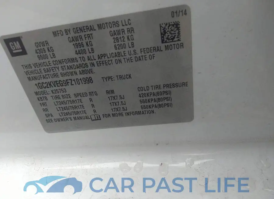 1GC2KVEG9FZ101998# 9