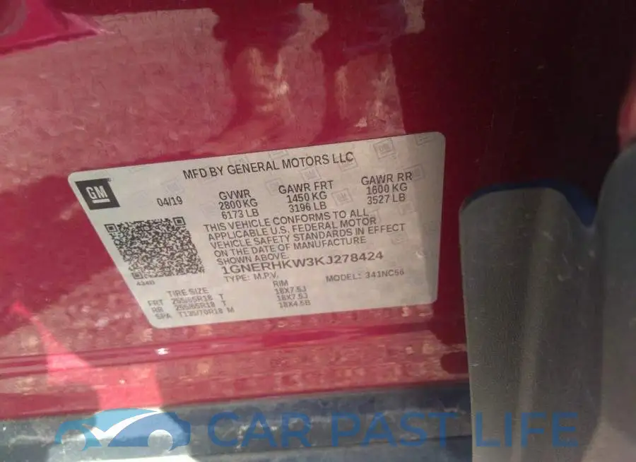 1GNERHKW3KJ278424# 9