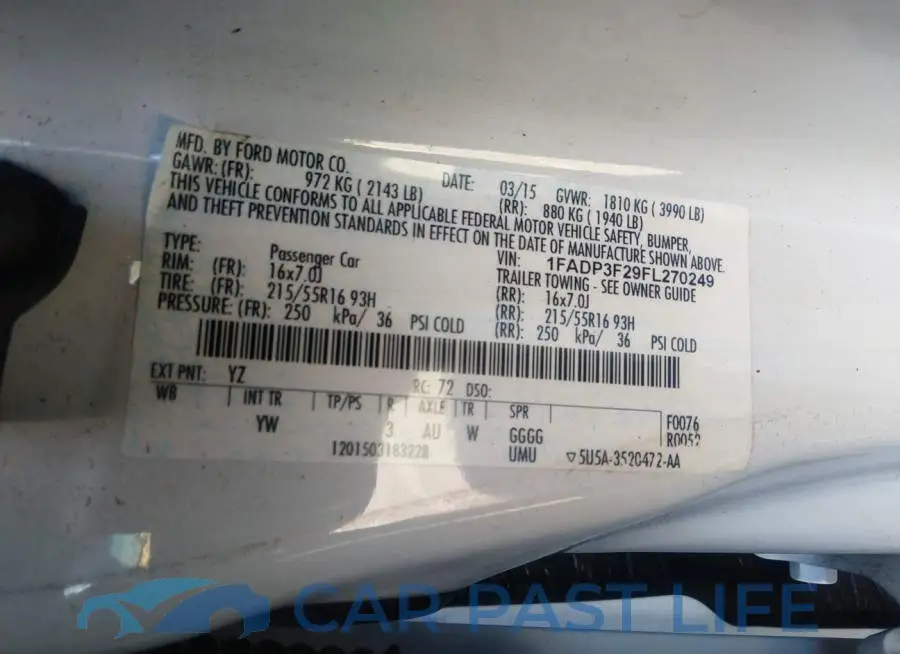 1FADP3F29FL270249# 9