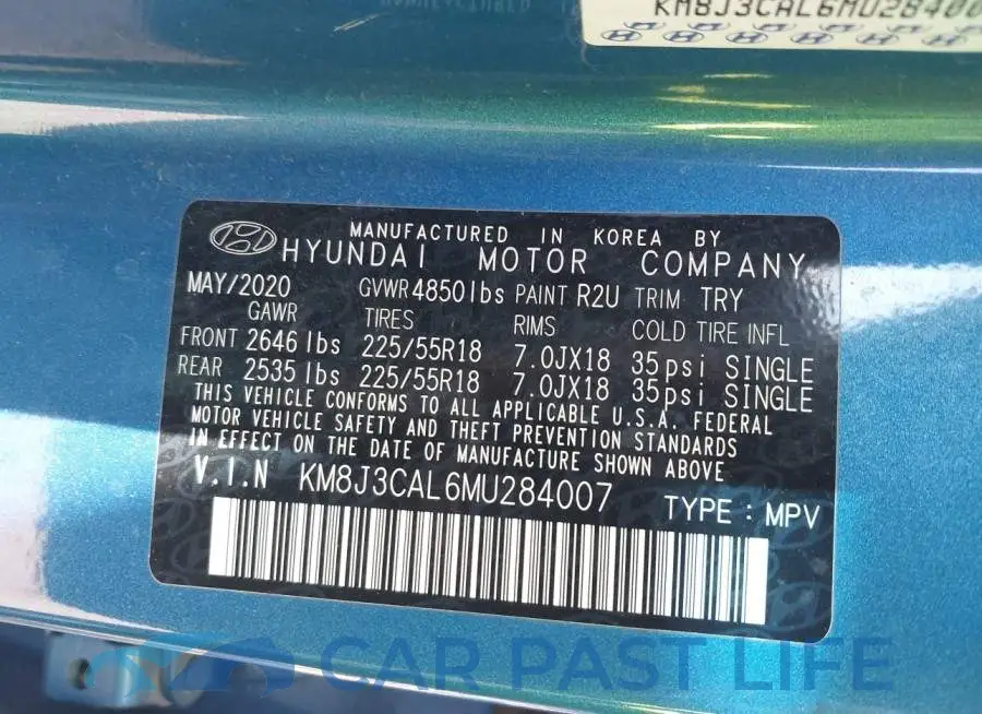 KM8J3CAL6MU284007# 9