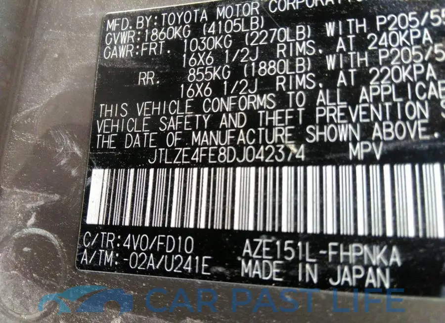 JTLZE4FE8DJ042374# 9