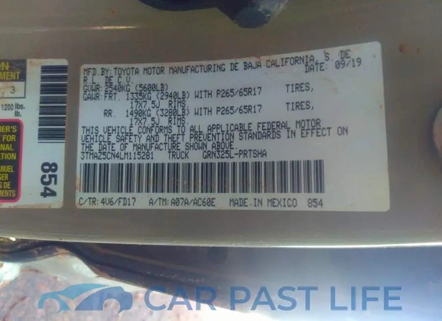 3TMAZ5CN4LM115281# 9