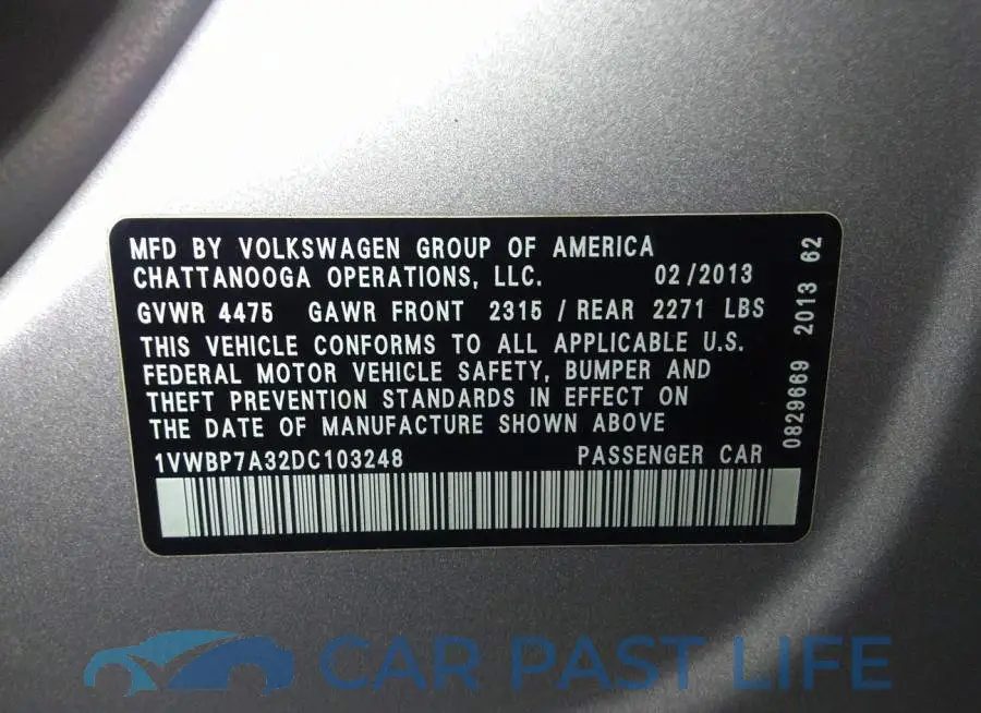 1VWBP7A32DC103248# 9