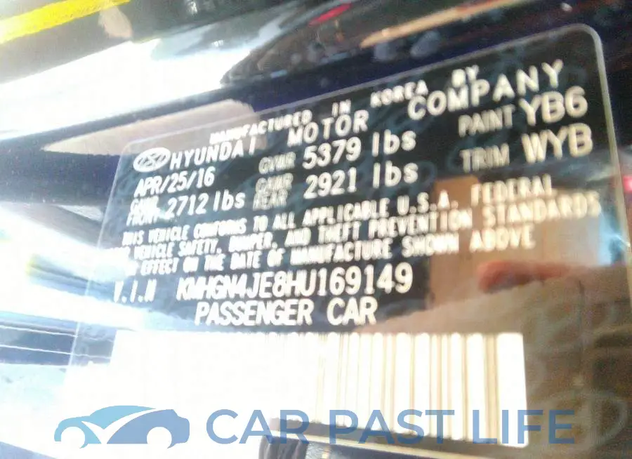 KMHGN4JE8HU169149# 9
