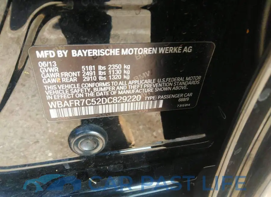 WBAFR7C52DC829220# 9