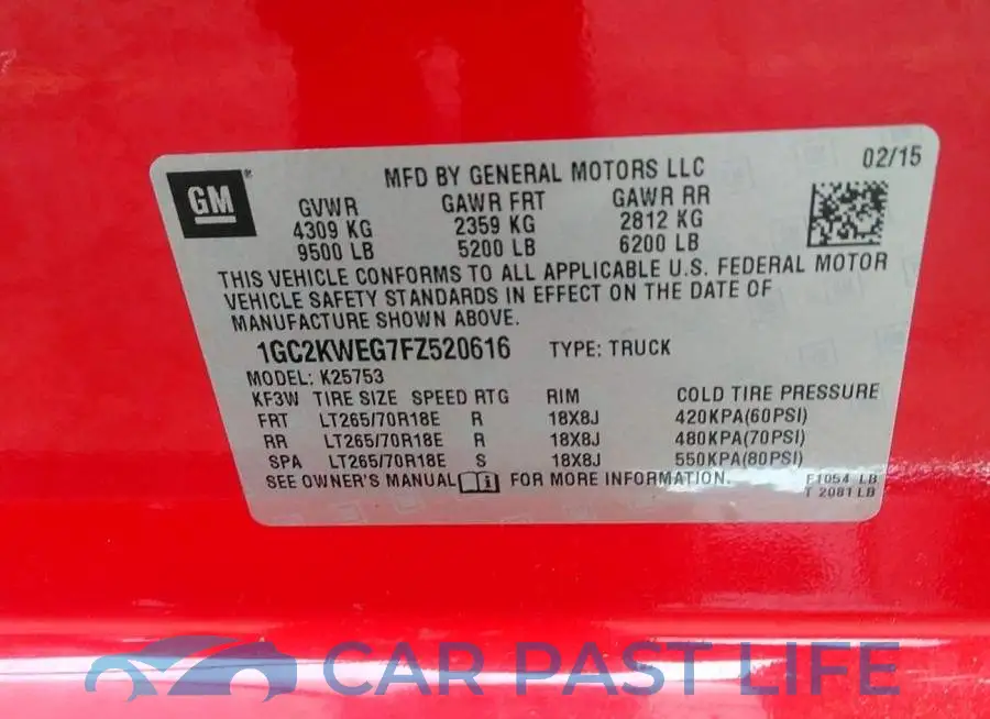 1GC2KWEG7FZ520616# 9
