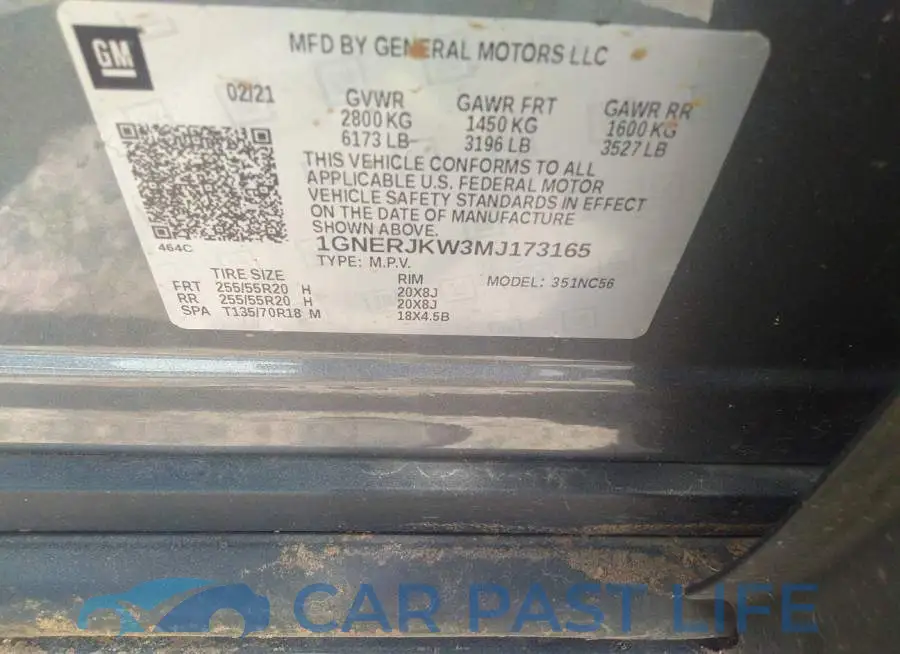 1GNERJKW3MJ173165# 9