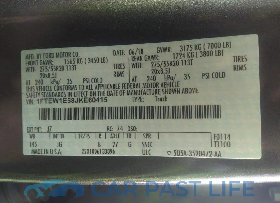 1FTEW1E58JKE60415# 9