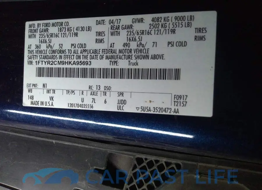 1FTYR2CM9HKA95693# 9