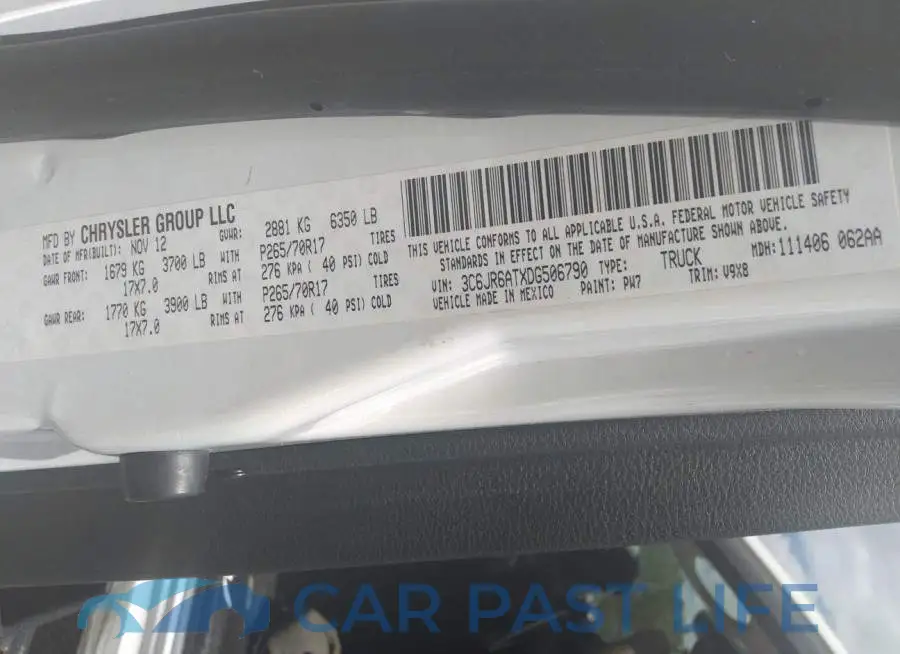 3C6JR6ATXDG506790# 9