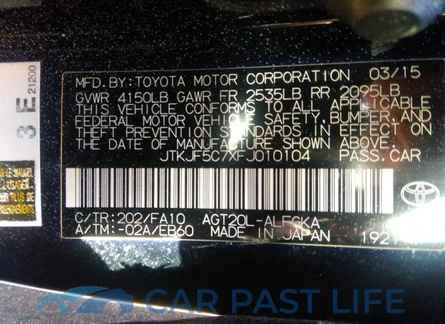 JTKJF5C7XFJ010104# 9