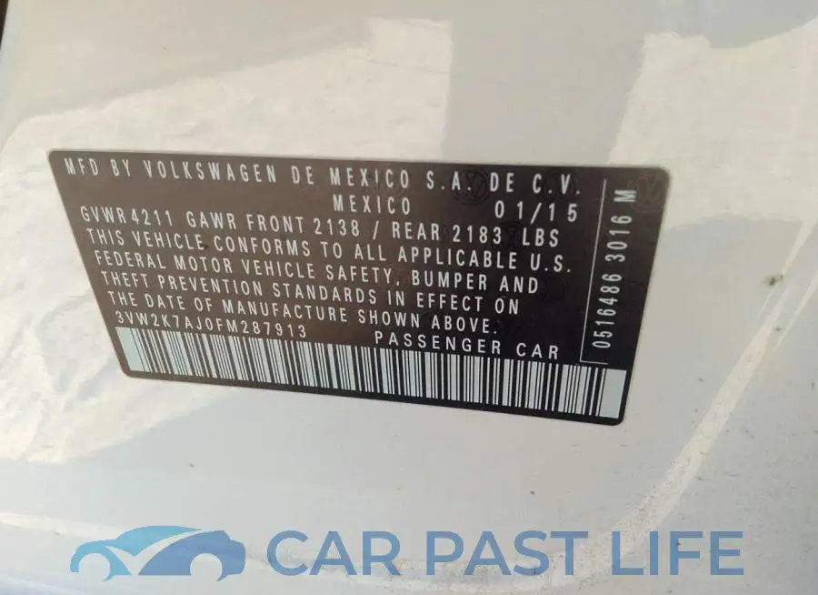 3VW2K7AJ0FM287913# 9