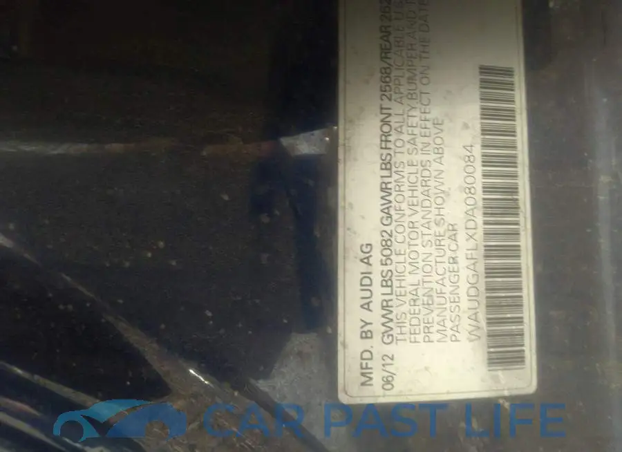WAUDGAFLXDA080084# 9