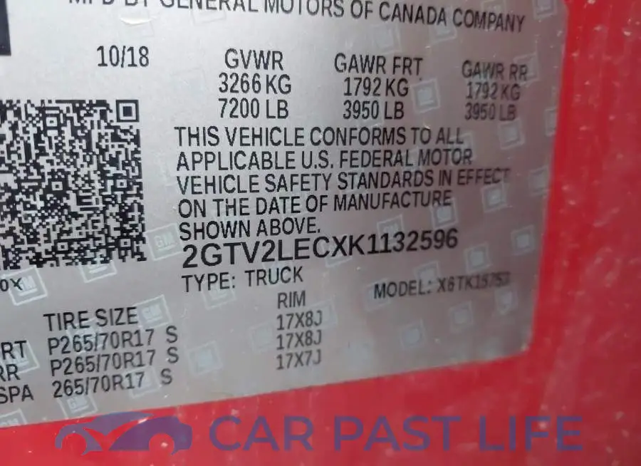 2GTV2LECXK1132596# 9