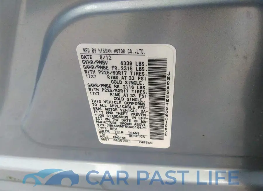 JN8AS5MT5DW010675# 9