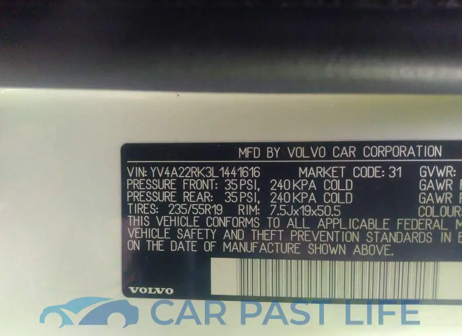 YV4A22RK3L1441616# 9