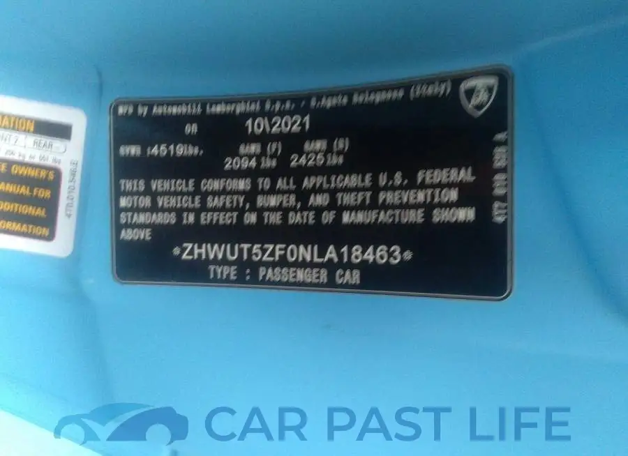 ZHWUT5ZF0NLA18463# 9