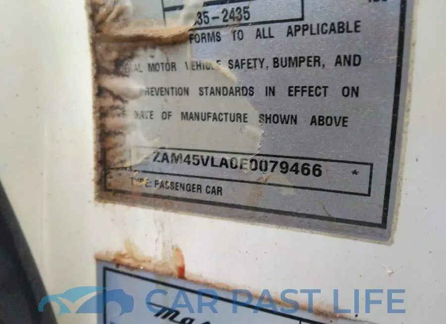 ZAM45VLA0E0079466# 9