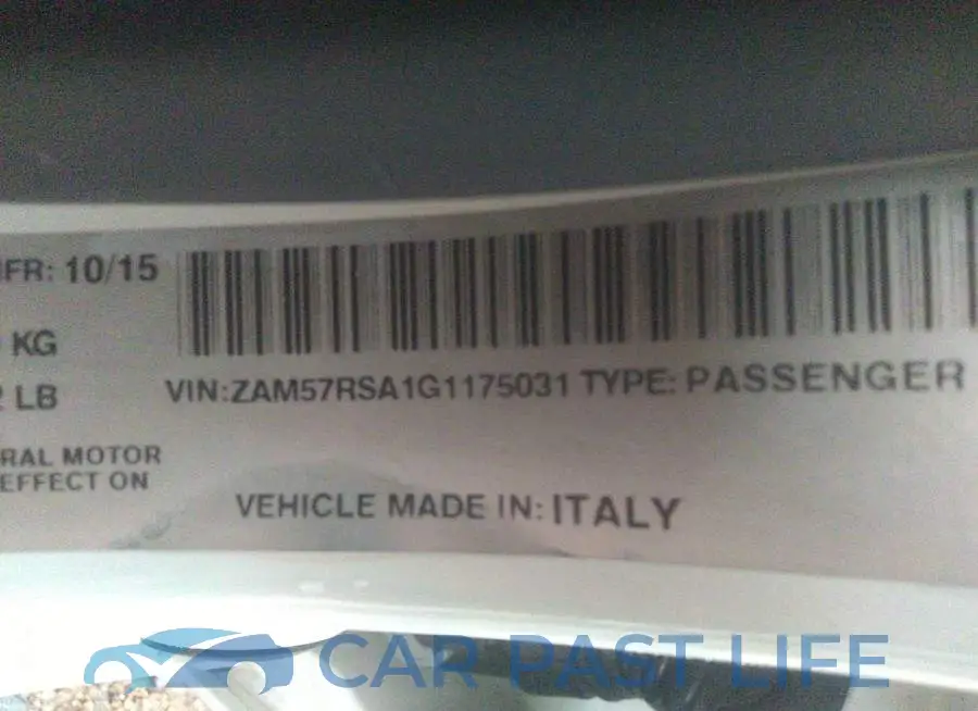 ZAM57RSA1G1175031# 9