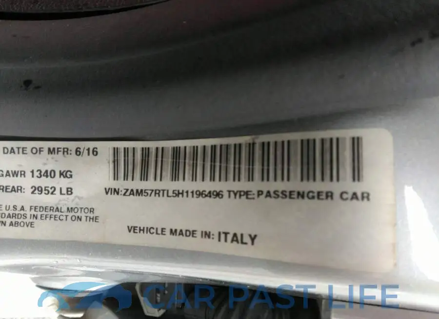 ZAM57RTL5H1196496# 9
