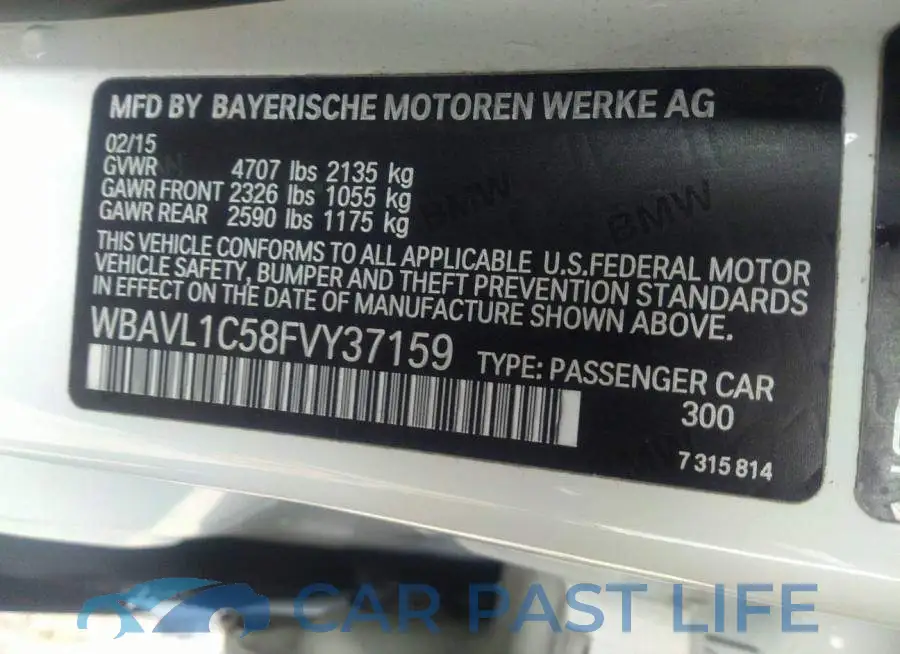 WBAVL1C58FVY37159# 9