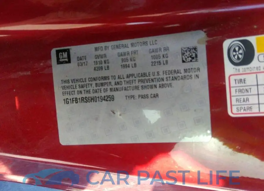 1G1FB1RS6H0194259# 9
