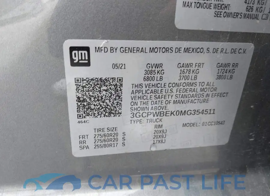 3GCPWBEK0MG354511# 9
