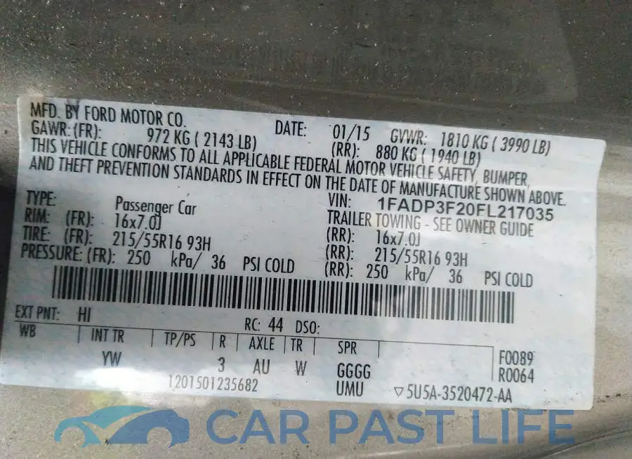 1FADP3F20FL217035# 9
