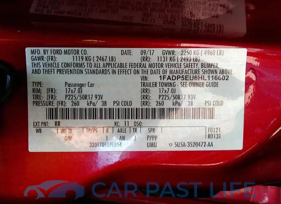 1FADP5EU6HL116602# 9