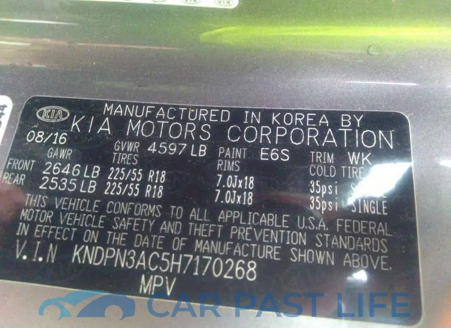 KNDPN3AC5H7170268# 9