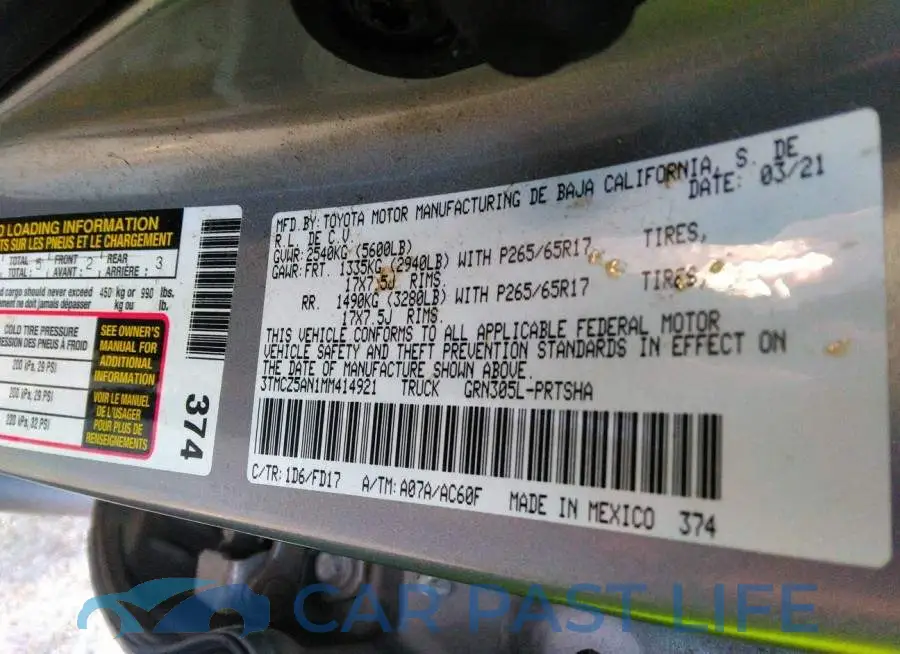 3TMCZ5AN1MM414921# 9