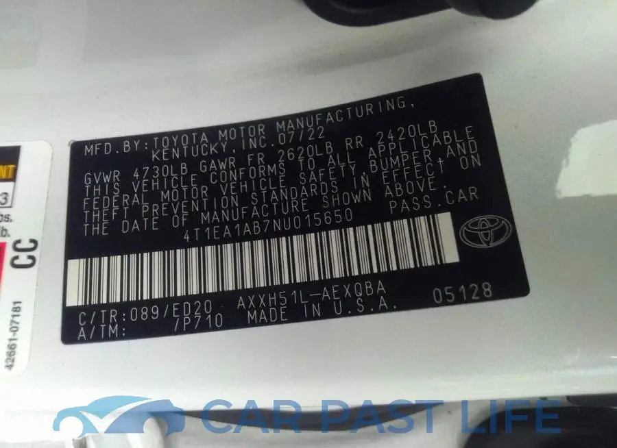 4T1EA1AB7NU015650# 9