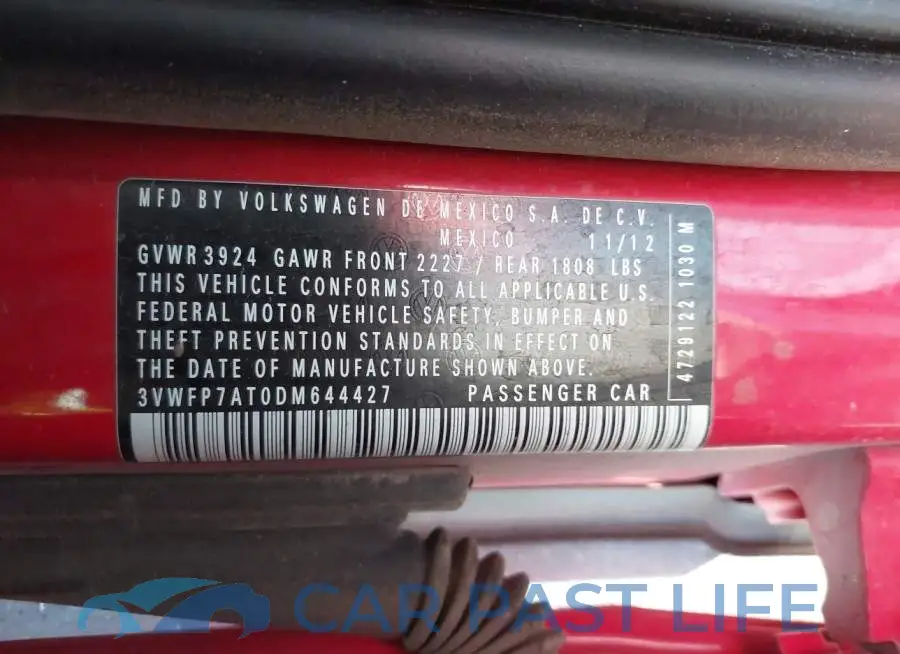 3VWFP7AT0DM644427# 9