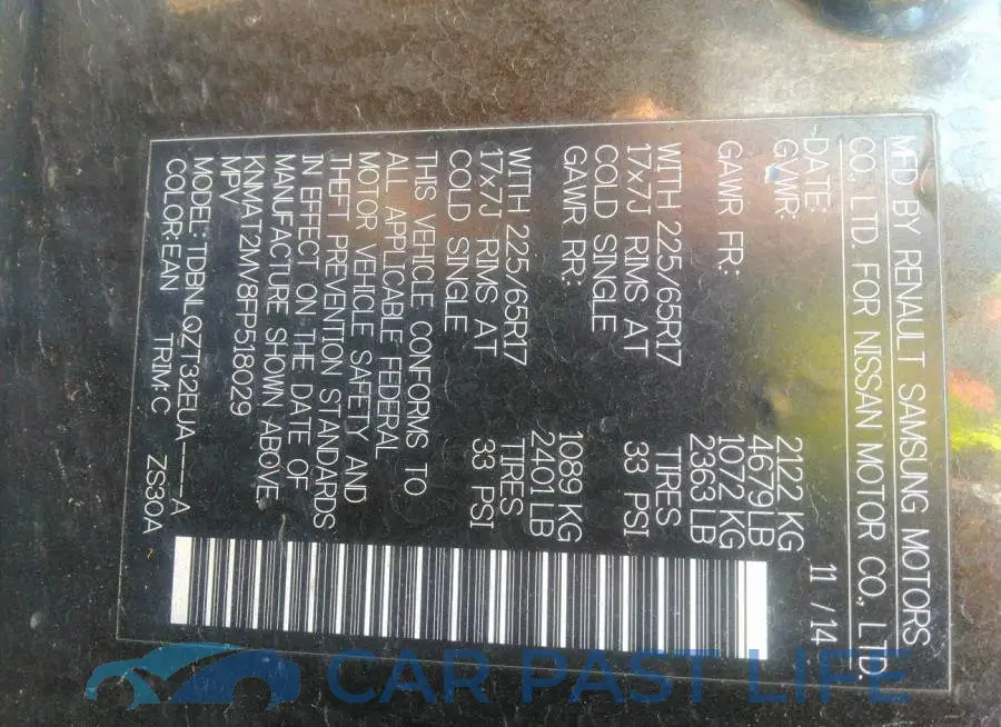 KNMAT2MV8FP518029# 9