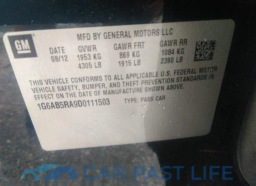 1G6AB5RA9D0111503# 9