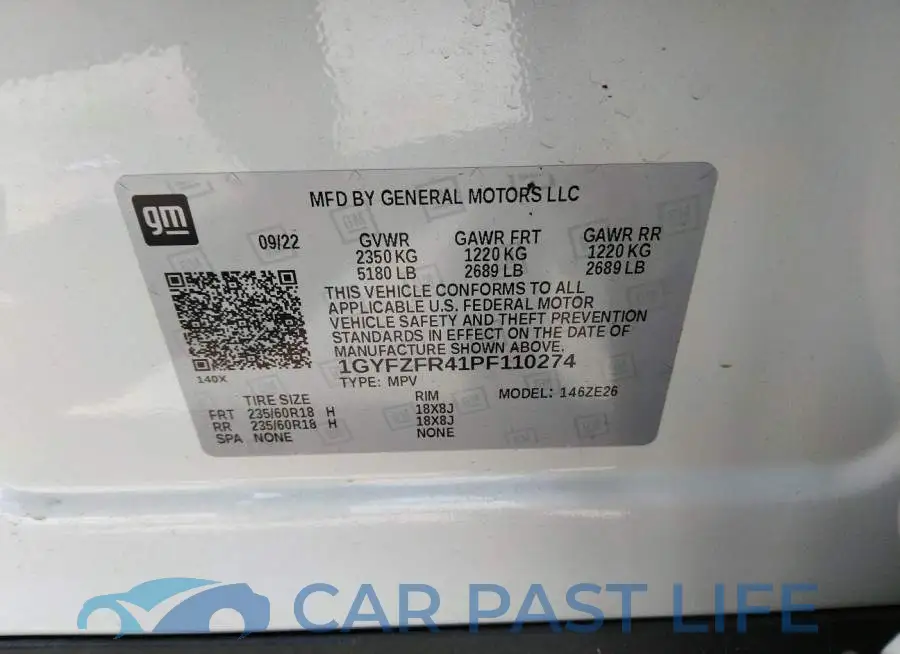 1GYFZFR41PF110274# 9