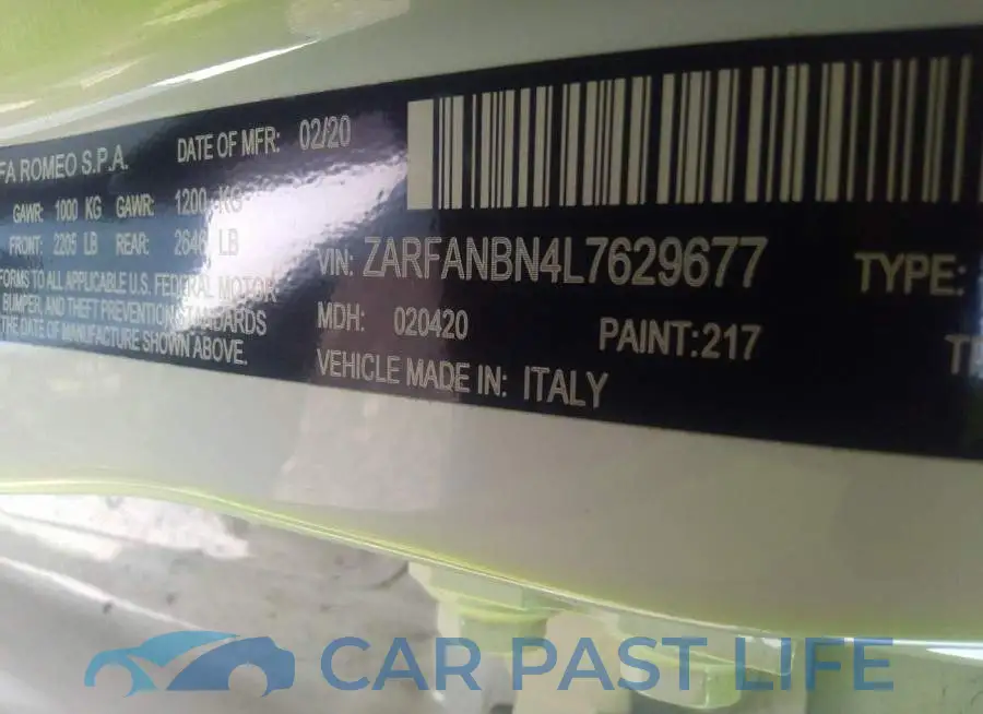 ZARFANBN4L7629677# 9