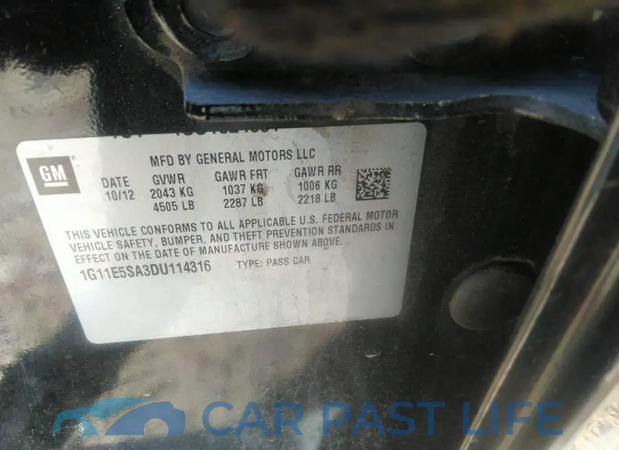 1G11E5SA3DU114316# 9