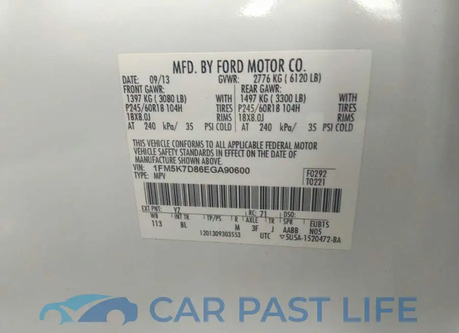 1FM5K7D86EGA90600# 9