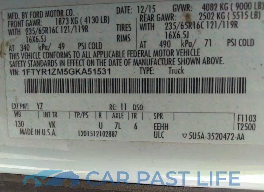 1FTYR1ZM5GKA51531# 9
