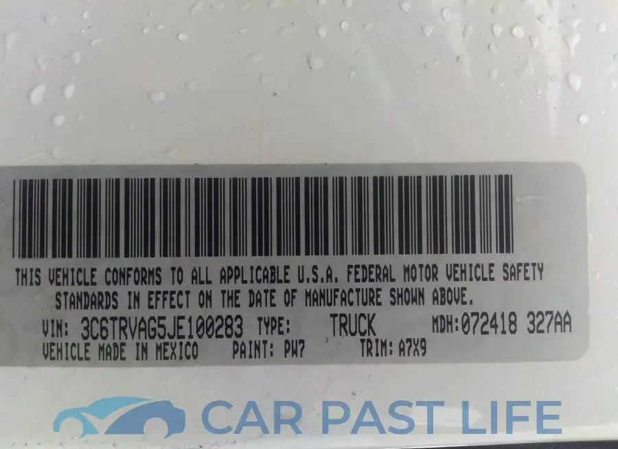 3C6TRVAG5JE100283# 9