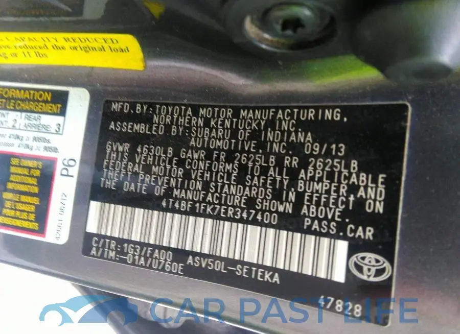 4T4BF1FK7ER347400# 9