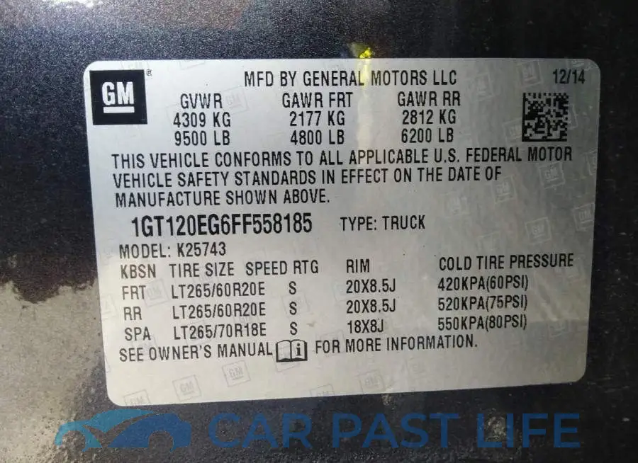 1GT120EG6FF558185# 9