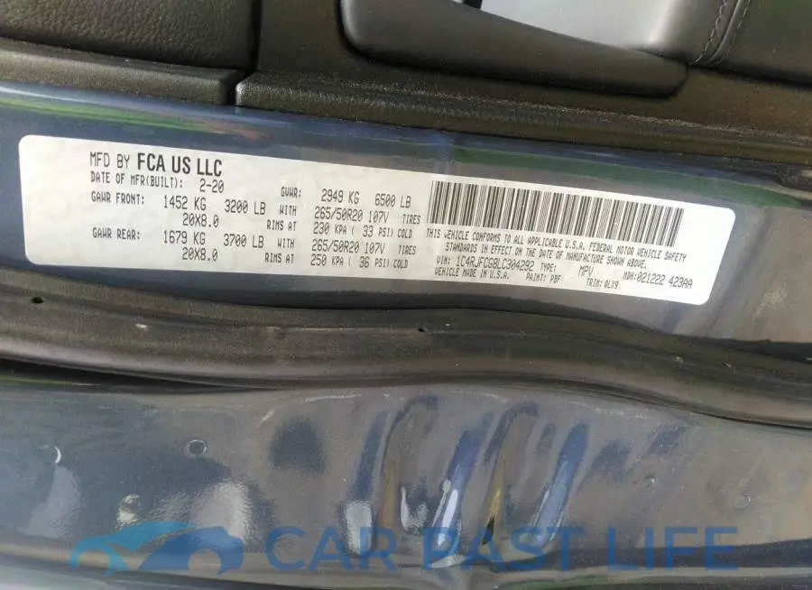 1C4RJFCG8LC304292# 9