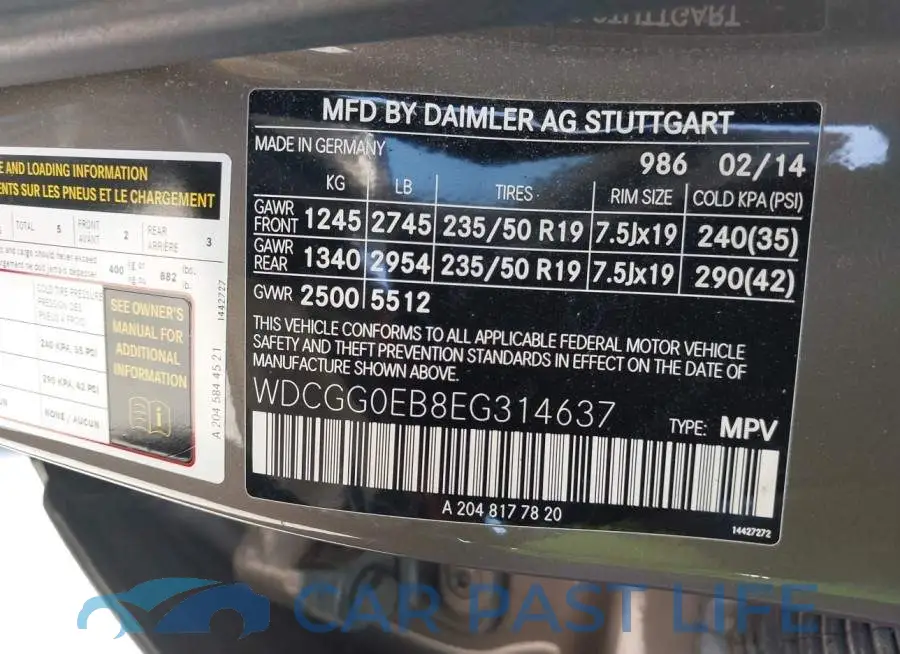 WDCGG0EB8EG314637# 9