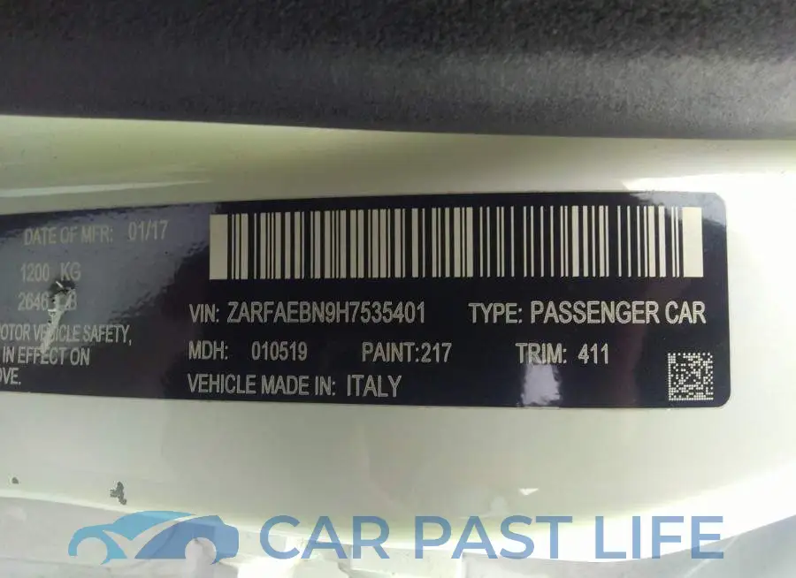 ZARFAEBN9H7535401# 9